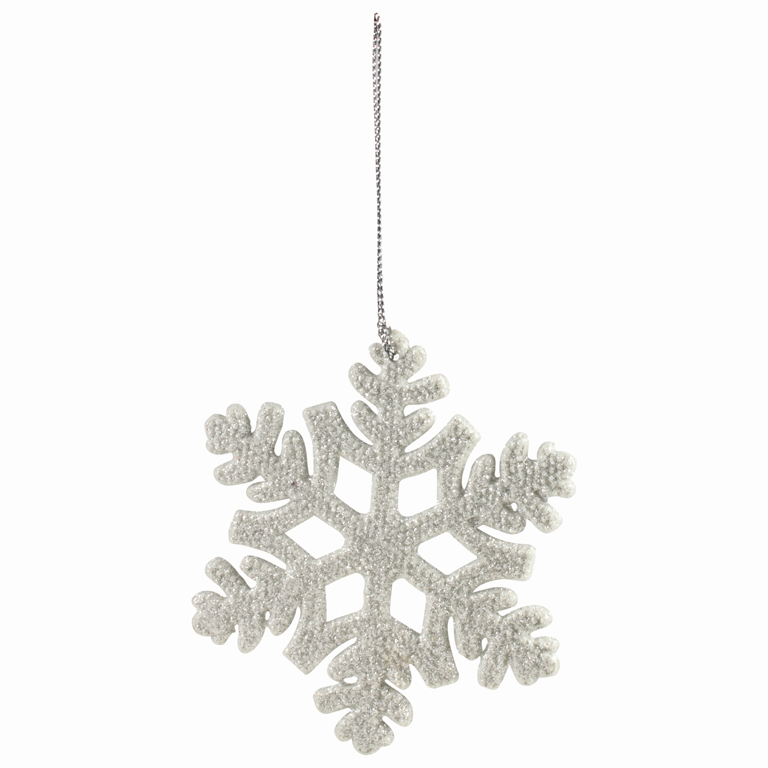 Украшение елочное подвесное «Снежинка белая», 10,5×10,5 см, пластик